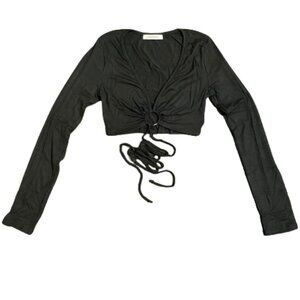 Black Long Sleeve, Crop Top